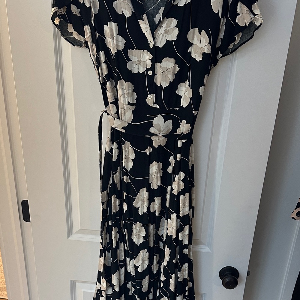Chaps Black and White Floral Maxi Dress - Picture 2 of 4